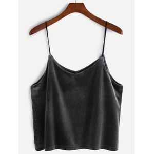 Dark Grey Velvet crop top